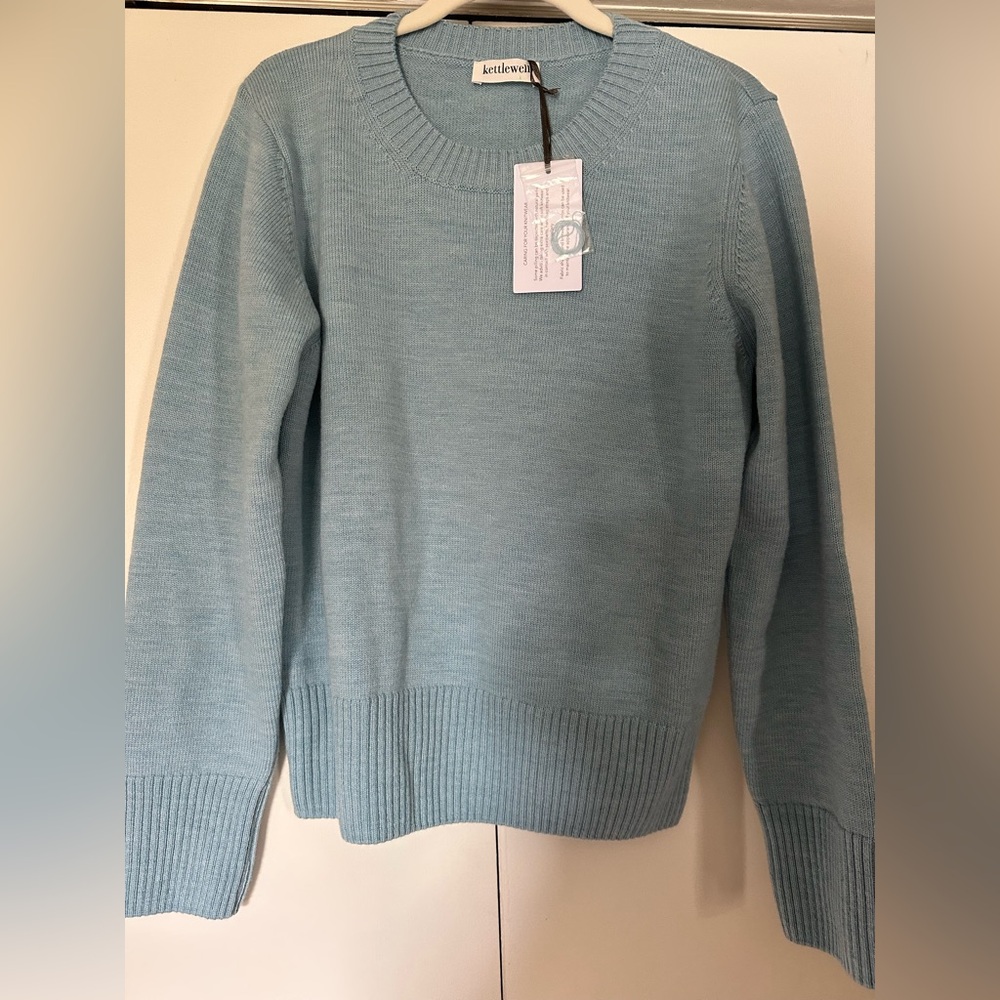 100% merino wool Light Blue Minna Sweater